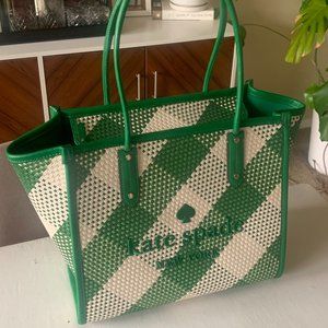Kate Spade NY Emerald Green Gingham Tote